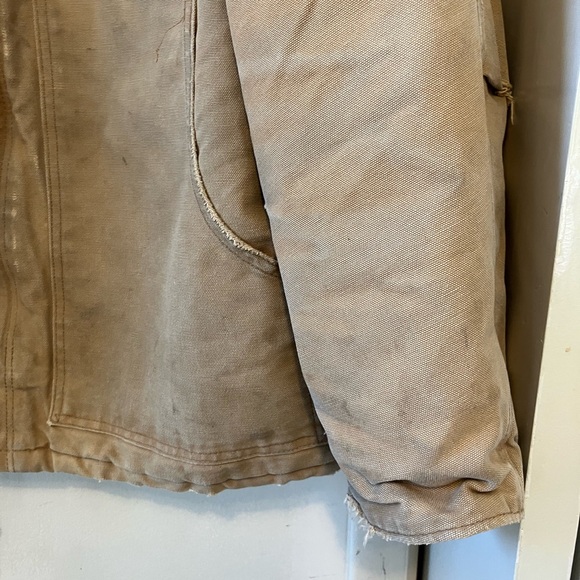 Vintage Carhartt Mens Workwear DISTRESSED Canvas Jacket Tan XXL - Picture 4 of 9